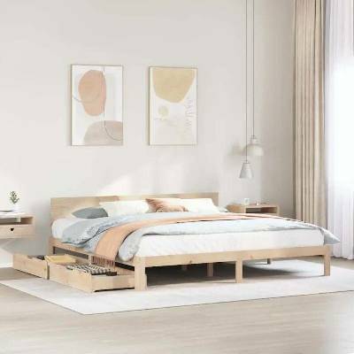 vidaXL 11461.3301992 Rám postele se zásuvkami masivní borovice