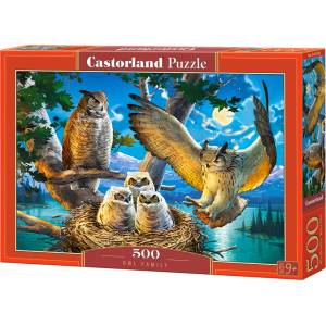 Castorland Пъзел Castorland от 500 части - Семейство бухали (B-53322)