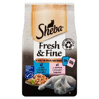 Sheba Fresh & Fine Kompletné mokré krmivo pre dospelé mačky 6 x 50 g (300 g)