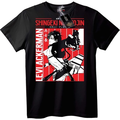NOONEBRAND Тениска Леви Акерман от Attack on Titan - M, Black