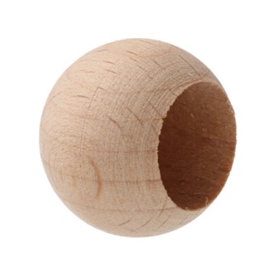 Gulička ø 20 mm na trubku ø 12 mm, buk, brúsená bez náteru
