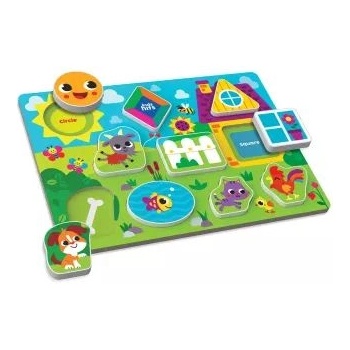 KIDS HITS Детски хитове: дървен пъзел за съчетаване на форми - Ферма