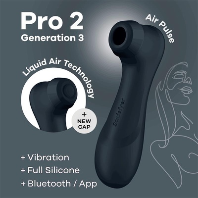 Satisfyer Клитор стимулатор с технология Liquid Air и APP черен Satisfyer Pro 2 Generation 3