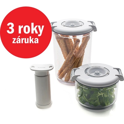STATUS Tritan 3dielny set okrúhlych vákuových dóz 177305 biela
