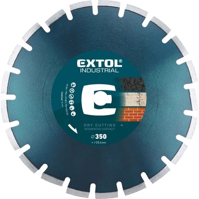 Kotouč diamantový řezný segmentový na ASFALT, suché řezání, ⌀350x25,4x3,2mm EXTOL INDUSTRIAL