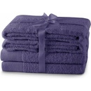 Restilo Amari ručníky a osušky v sadě fialová 4x střední ručník 50 x 100 cm 2x osuška 70 x 140 cm