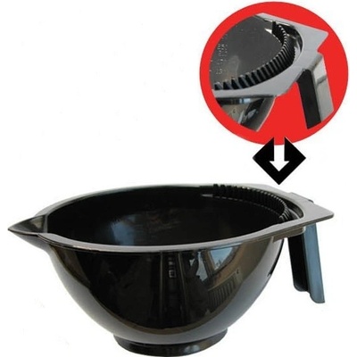 DUKO-EXIM DUKO Kadeřnická miska na barvení se zoubky na otírání štětce černá 300ml