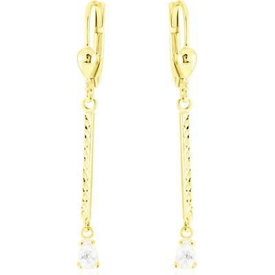 Gemmax Zlaté visací náušnice se zirkony GLEYB-01000