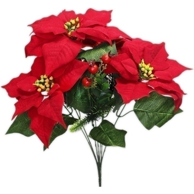 Poinsettia kytice x7/40cm červená