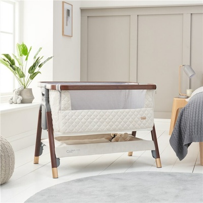tutti Bambini CoZee Luxe Bedside Crib 83x52cm 2024 Walnut/Cream