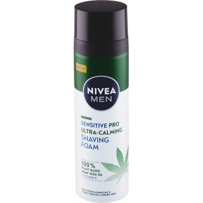 Nivea Men Sensitive Hemp pena na holenie s konopným olejom 200 ml