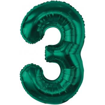 Image 1 of Godan Балон от фолио цифра 3 тъмнозелен 85 см