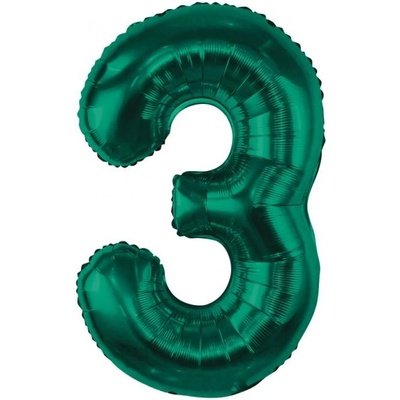 Godan Балон от фолио цифра 3 тъмнозелен 85 см