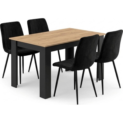 Textilomanie stůl Mado + židle Lava 1 + 4 – Zbozi.Blesk.cz