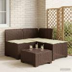 vidaXL Пейка за градина с Cushions във вид на ратан 3-местен ПП Кафяво (8011892)
