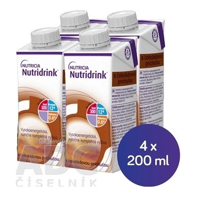 Nutridrink čokoládová príchuť 4 x 200 ml