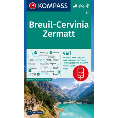 Breuil, Cervinia, Zermatt (Kompass - 87) - turistická mapa
