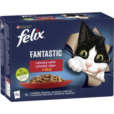 Felix Fantastic kuracie hovädzie králičie jahňacie v želé 72 x 85 g