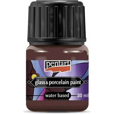 Pentart Farba na sklo a porcelán 30 ml hnedá