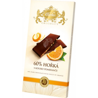 Carla Čokoláda hořká 60% s kousky pomeranče 80 g