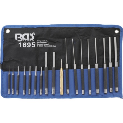 BGS 1695 Vyrážeče 1.5-9.5 mm a automatický důlčík, sada 18 dílů