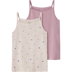Name it Детски топ Name it Kid's Strap Top Peyote Hearts 2-Pack Top - Peyote Melange / Mauve Shadows - размер 146/152 (EU) (704-6373-0114)