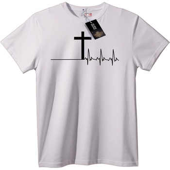 NOONEBRAND Тениска Кръст Сърдечен Ритъм - M, White