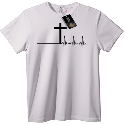 NOONEBRAND Тениска Кръст Сърдечен Ритъм - M, White