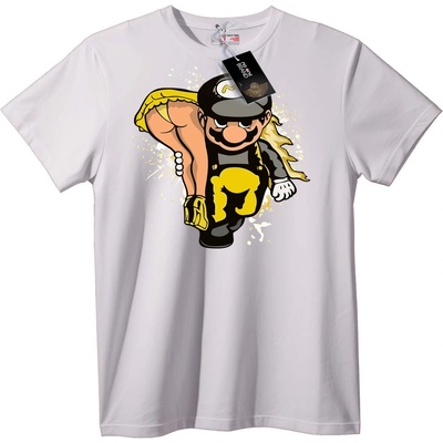 NOONEBRAND Тениска Полицай Карикатура - 2XL, White