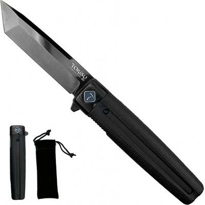 Albainox Poloautomatický nůž "HAGAMI BLACK" s klipem černý 25019