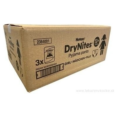 Kimberly-Clark HUGGIES DryNites XL pro dívky 13+ r. 48-60 kg 33 ks