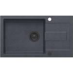 Quadron Pop Christian 136 XL вградена мивка от черен композит - черна точка 78x45 см (HCQC57845CZK_PC) Мивка за вграждане