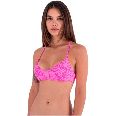 Hurley Jungle Walk Adjustable Open Back Bikini Top - Pink