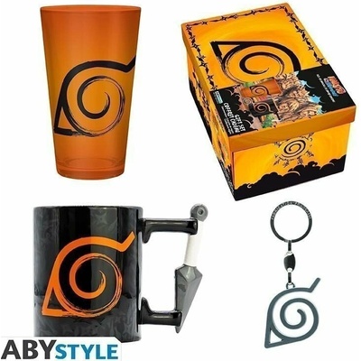 Naruto set Sklenice + 3D Klíčenka + 3D hrnek