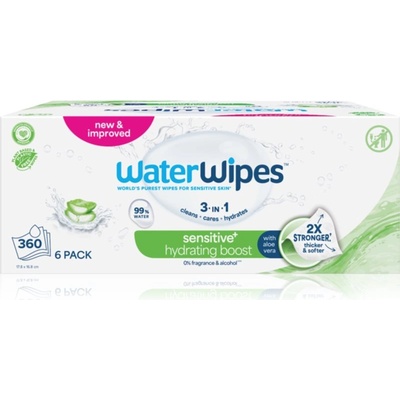 WaterWipes Hydrating Clean освежаващи мокри кърпички 6x60 бр