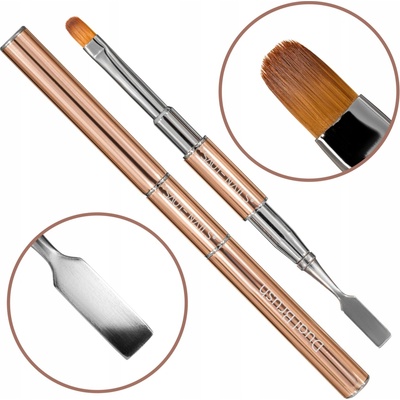 Saute Nails Oboustranný ŠTĚTEC na gel 6 akrygel se špachtlí