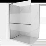 Mexen Kioto+ L Душ преграда с рафт техника Walk-in 70 x 200 cm, прозрачен/мат, gun metal - 800-070-123-95-35 (800-070-123-95-35)