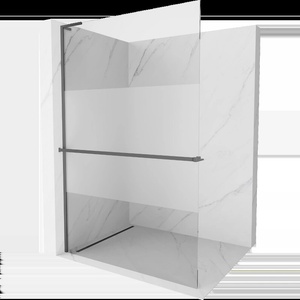 Mexen Kioto+ L Душ преграда с рафт техника Walk-in 70 x 200 cm, прозрачен/мат, gun metal - 800-070-123-95-35 (800-070-123-95-35)