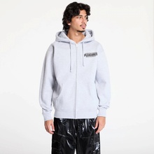 PLEASURES Staff Zip Hoodie Heather Grey