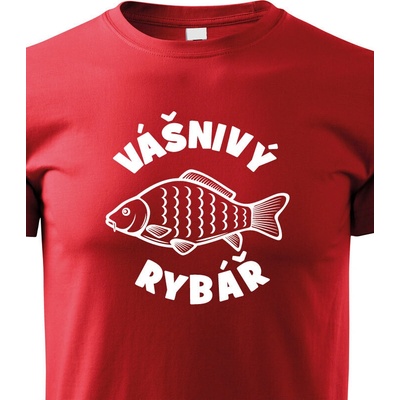 dětské triko Vášnivý rybář červená