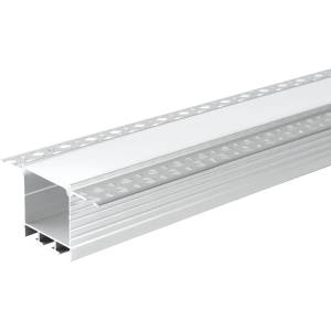 OPTONICA АЛУМИНИЕВ ПРОФИЛ ЗА LED ЛЕНТА СРЕБРИСТО ТЯЛО/БЯЛ КАПАК L=2m 71.5x35mm (5123)