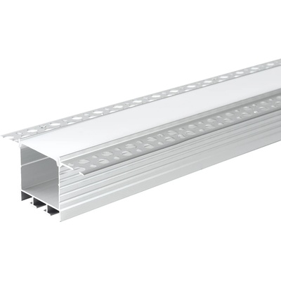 OPTONICA АЛУМИНИЕВ ПРОФИЛ ЗА LED ЛЕНТА СРЕБРИСТО ТЯЛО/БЯЛ КАПАК L=2m 71.5x35mm (5123)