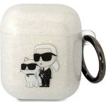 Karl Lagerfeld прозрачен брокатен калъф за AirPods 1/2 Karl&Choupette (KLA2HNKCTGT)