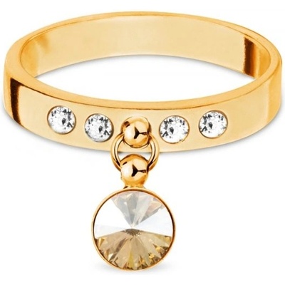Spark prsten zlatý se Swarovski Elements Glee 14311 2164 Golden Shadow