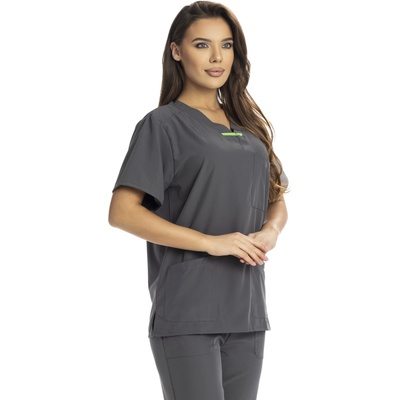 Медицински екип Kala в елегантен сив цвят със зелени елементи (B91GR)