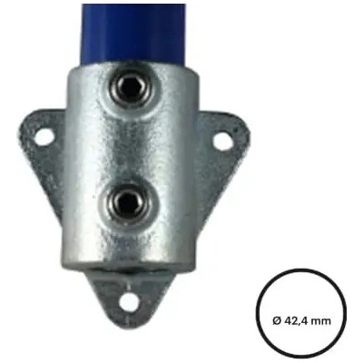 Konstrukční fitinka, spojka ocelových trubek pr. 42,4 mm – boční úchytka tříbodová 146-C42