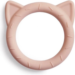 Mushie Силиконова гризалка Mushie - Cat, Blush (004442)