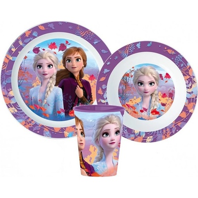 Stor Sada plastového riadu s kelímkom pre dievčatá motív Ľadové kráľovstvo Frozen 3 diely