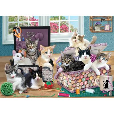 Cobble Hill - Puzzle Crafty Kittens - 500 piese