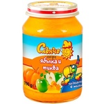 Слънчо Плодово пюре Слънчо - Ябълка и тиква, 190 g (4037) - baby